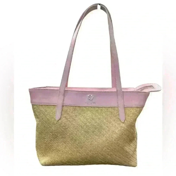 Ted Baker Magdar Magnolia Eyelet Raffia Medium Tote Bag - Picture 1 of 11
